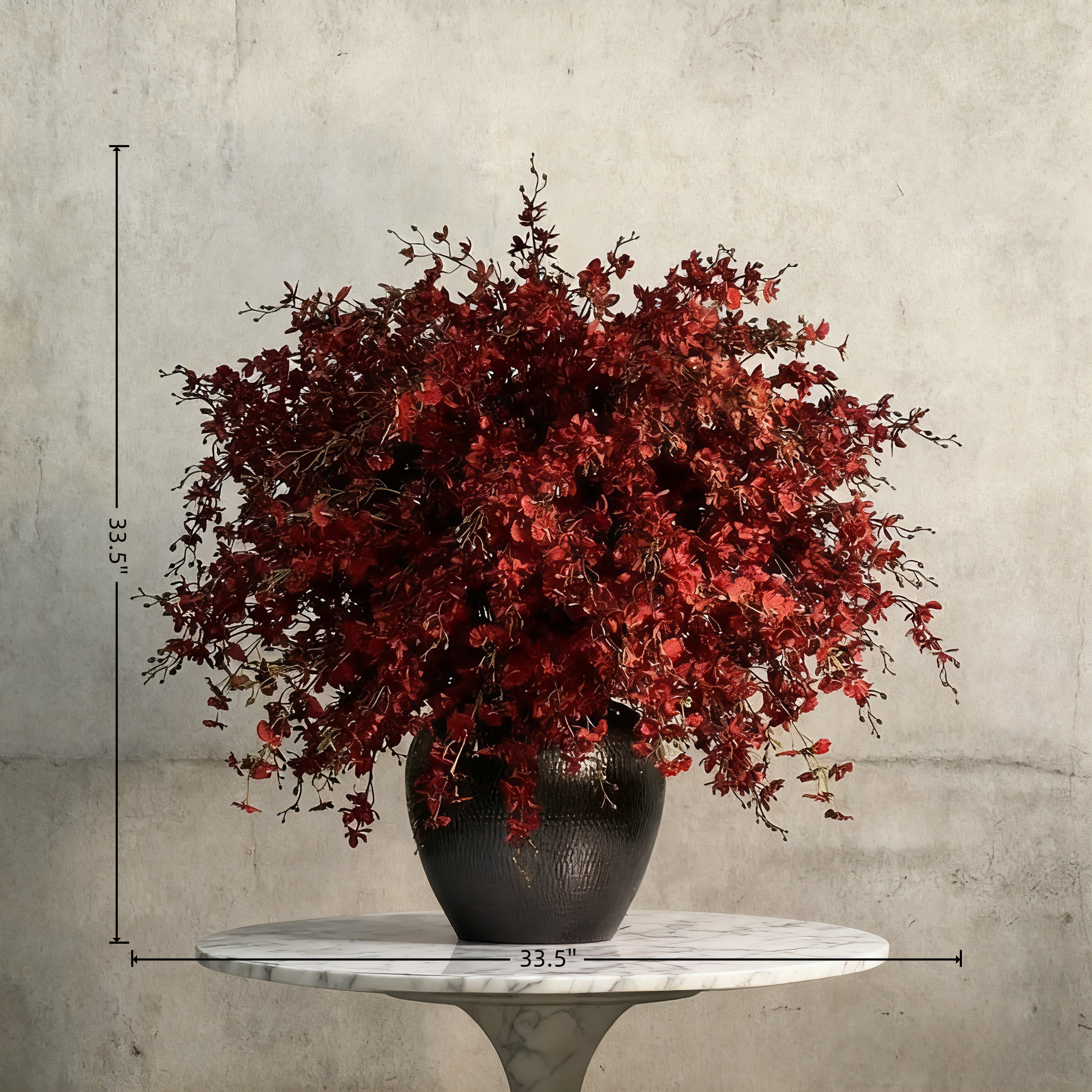 Handmade Faux Flower Arrangement: Modern Silk Floral Centerpiece with Ceramic Vase