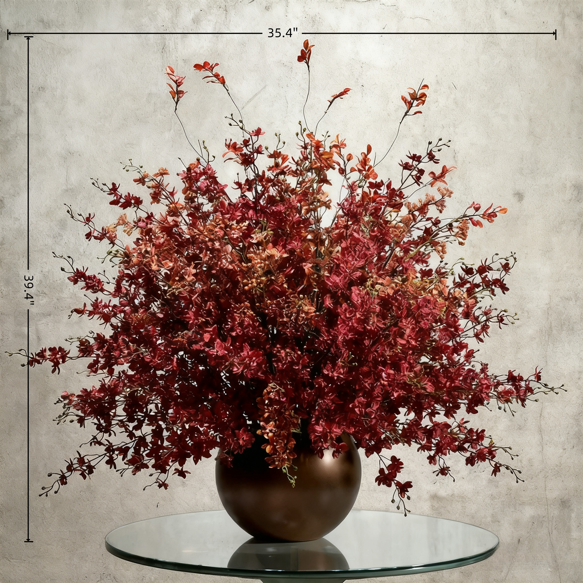 Handmade Faux Flower Arrangement: Modern Silk Floral Centerpiece with Ceramic Vase