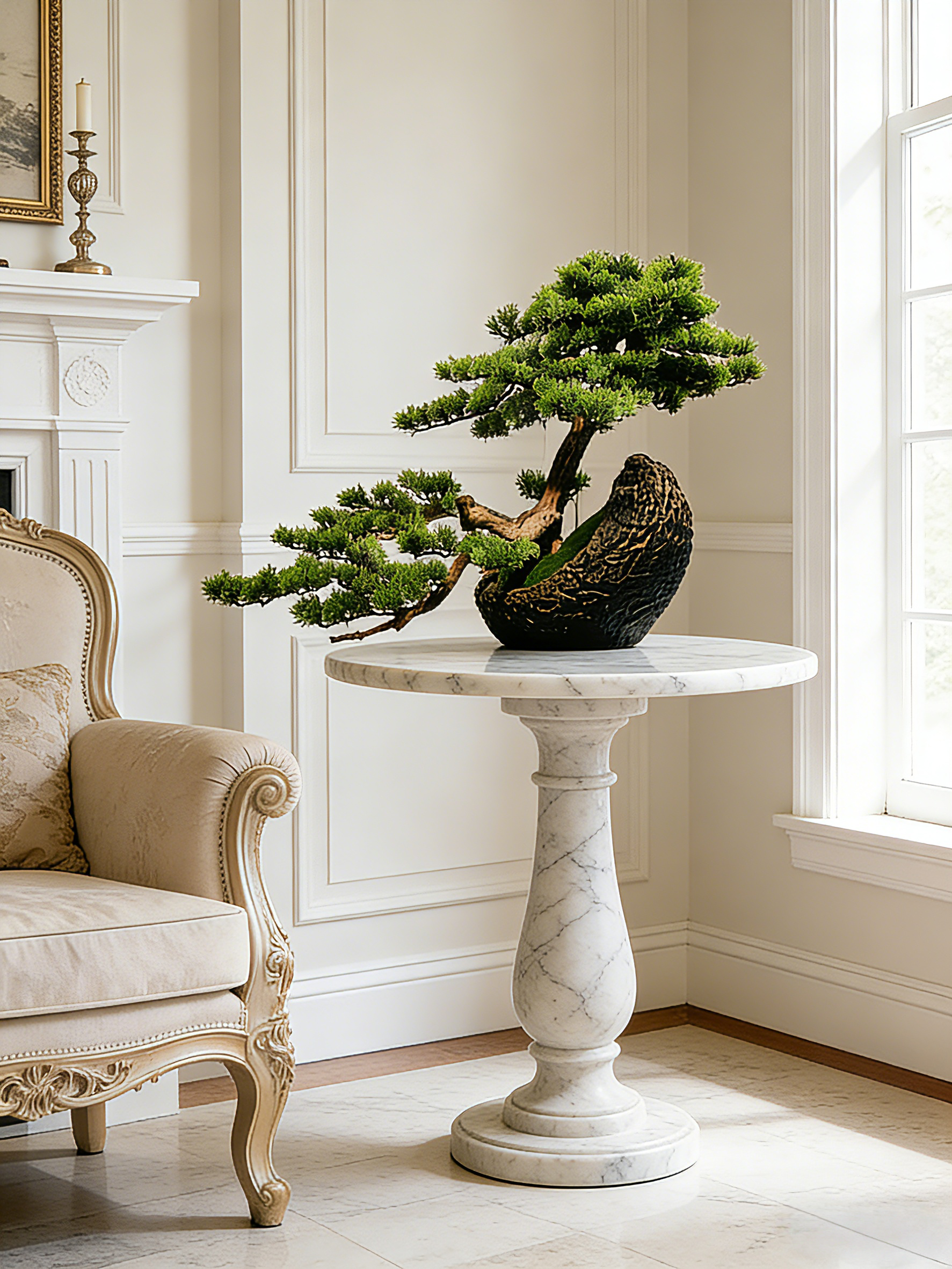Exclusive Handmade Bonsai Tree Art With Natural Wood(80cm*60cm), Zen-Style Home Decoration
