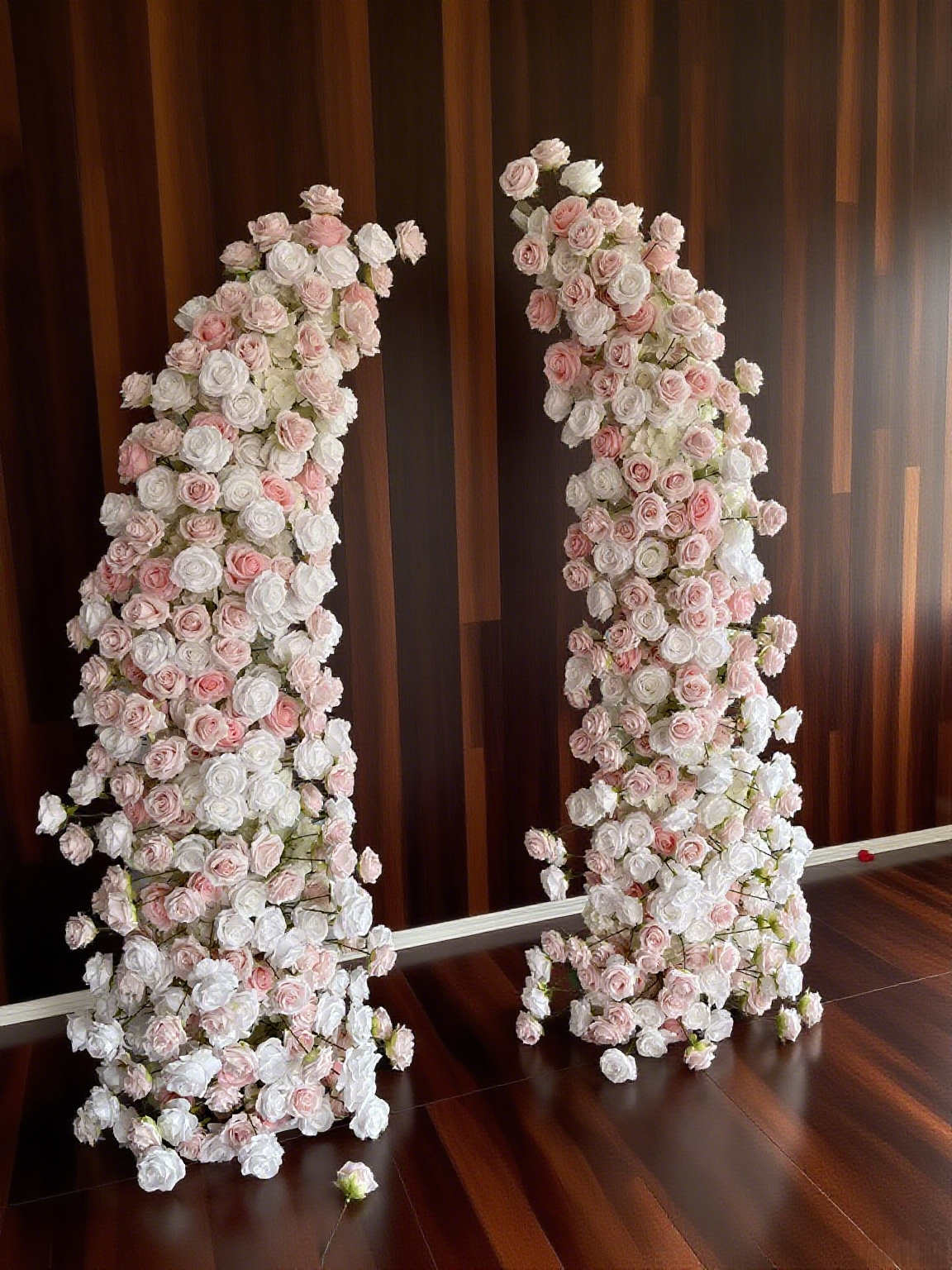 Handmade White And Pink Silk Rose Flower Arch: Wedding & Event Decor (8ft x 7ft)