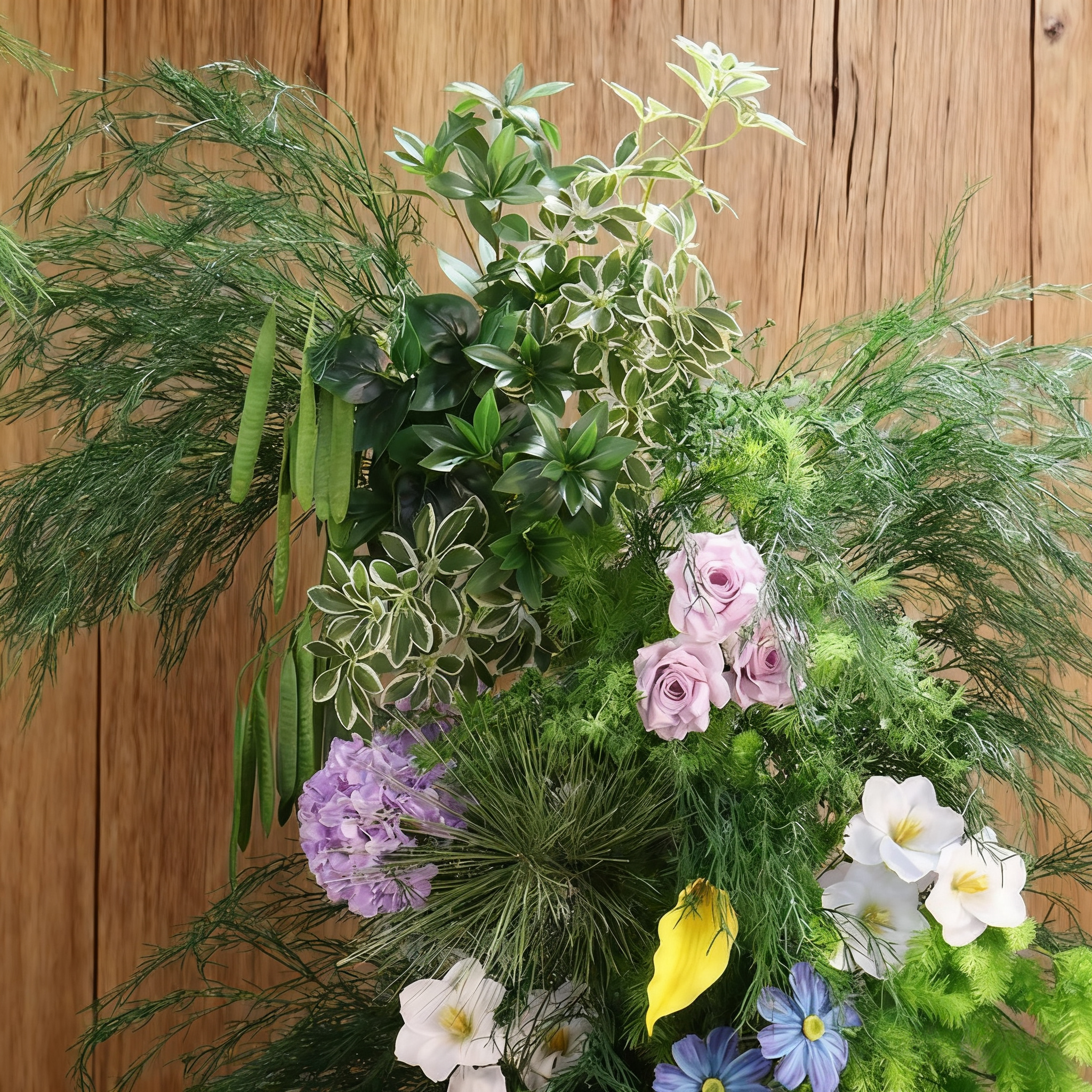 Handmade Green Plants With Flower Arch: Wedding, Event, Holiday Christmas Decor (7ft x 6ft)