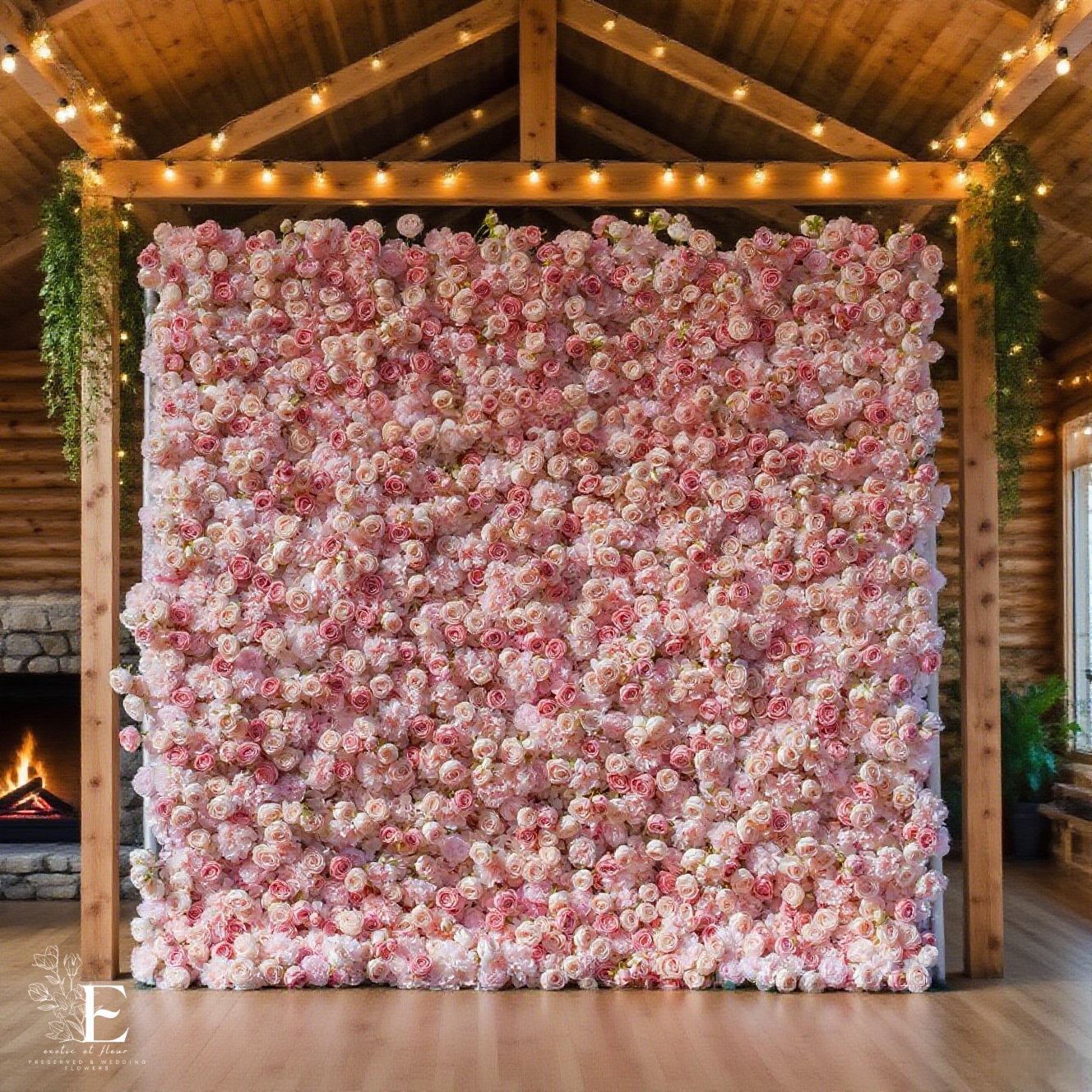 3D Pink Silk Flower Wall Backdrop: Wedding Event Decoration (8x8ft)