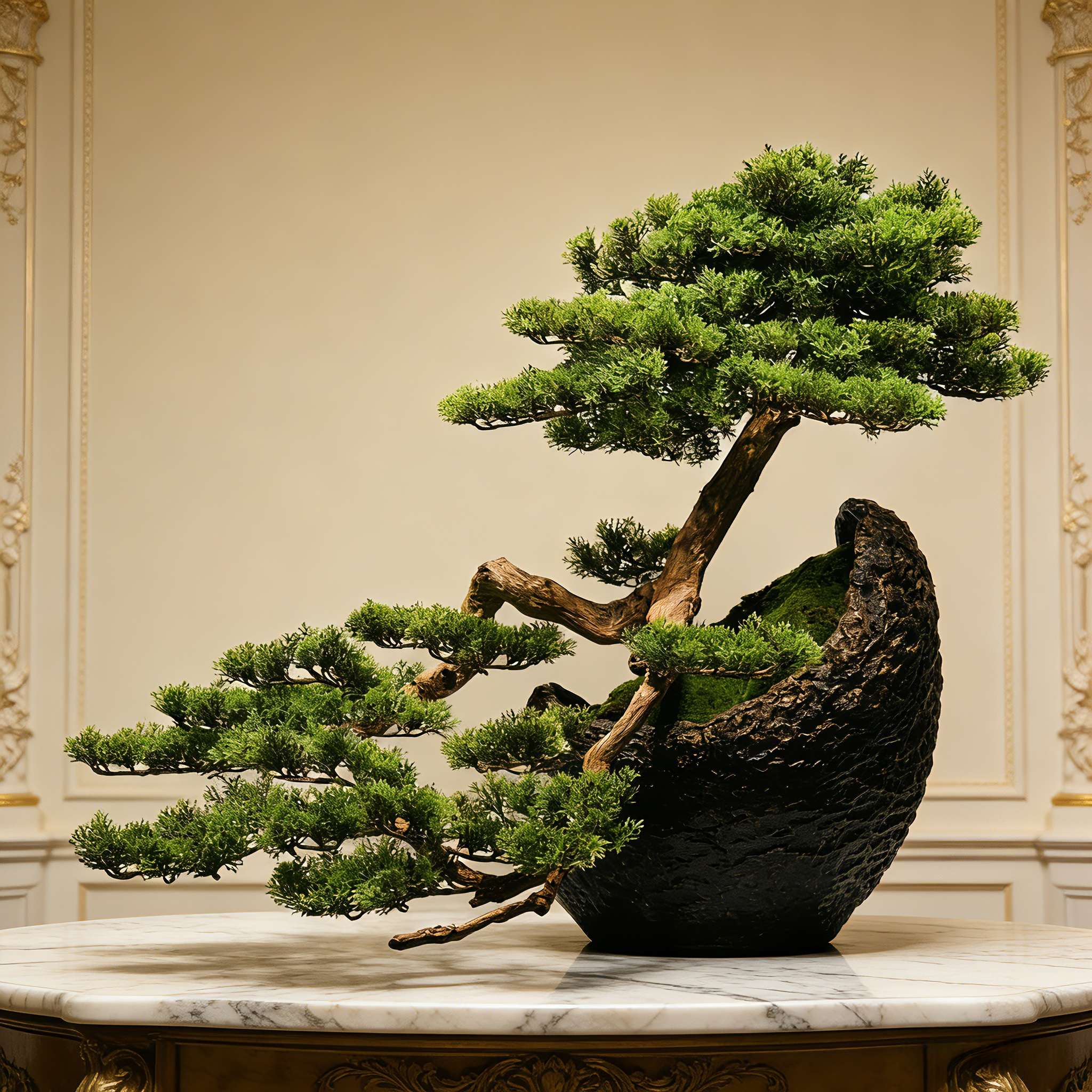 Exclusive Handmade Bonsai Tree Art With Natural Wood(80cm*60cm), Zen-Style Home Decoration