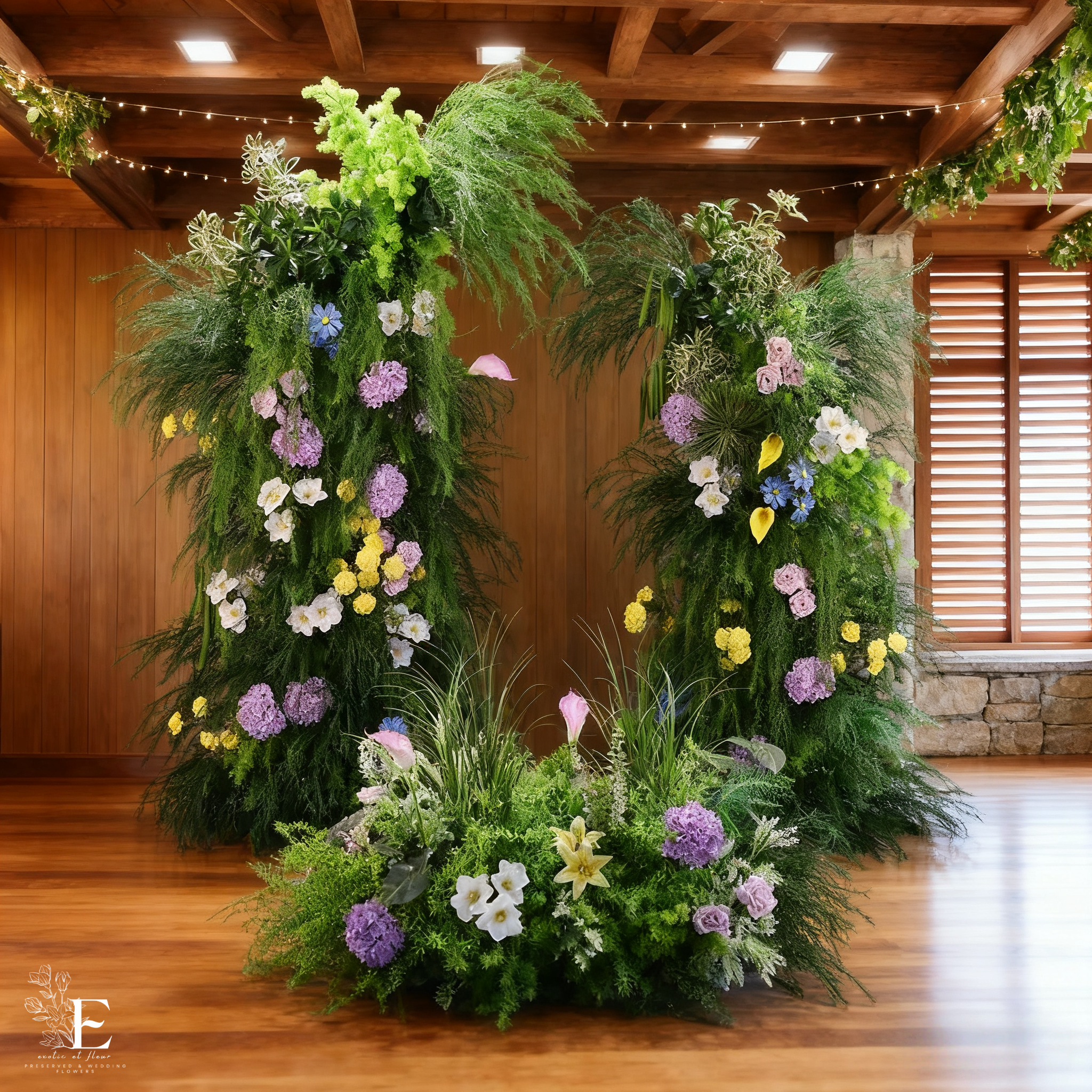 Handmade Green Plants With Flower Arch: Wedding, Event, Holiday Christmas Decor (7ft x 6ft)