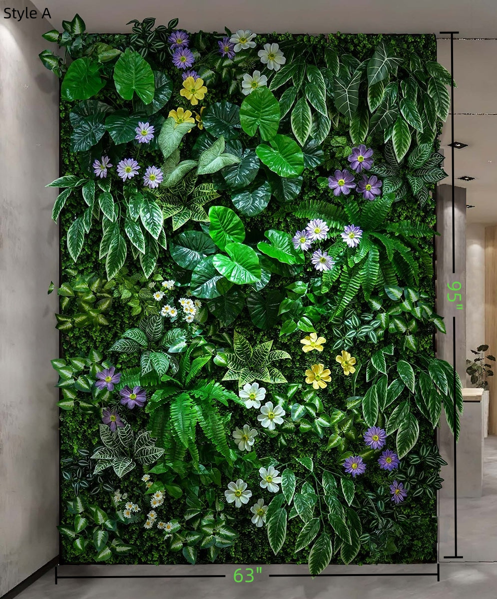 Three-Dimensional Artificial Green Plant Walls, For Home & Commercial Store Interior, Wall Or Door Decoration. Holiday Or Event Decoration.