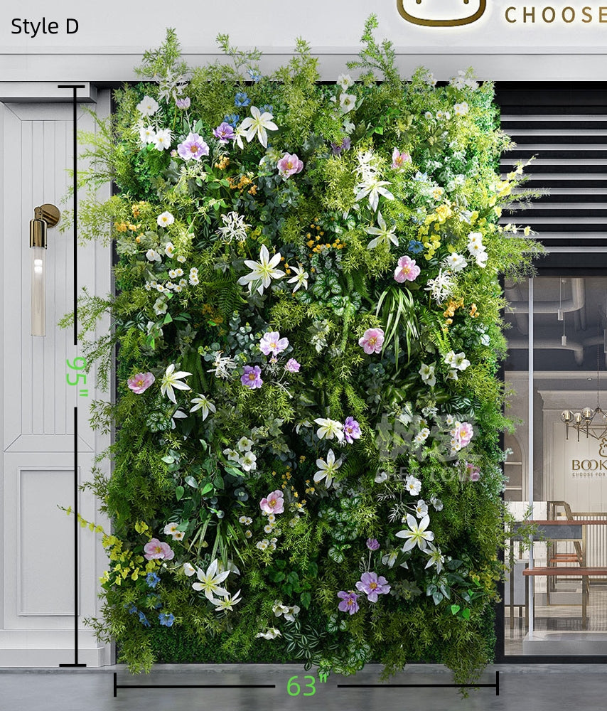 Three-Dimensional Artificial Green Plant Walls, For Home & Commercial Store Interior, Wall Or Door Decoration. Holiday Or Event Decoration.