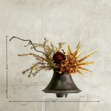 Creative Wabi-Sabi Style Artificial Flower Ornaments With Copper Vase: Handmade Floral Ornaments For Home