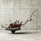 Handmade Wabi-Sabi Faux Floral Arrangement with Ceramic Vase