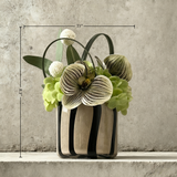 Handmade Silk Floral Arrangement(26cm*25cm): Modern Orchid in Glass Vase