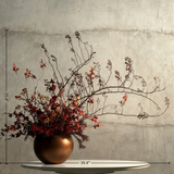 Handmade Faux Flower Arrangement: Modern Silk Floral Centerpiece with Ceramic Vase