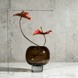 Creative Modern Luxury Artificial Flower Ornaments With Glass Vase: Handmade Floral Ornaments For Home