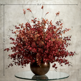 Handmade Faux Flower Arrangement: Modern Silk Floral Centerpiece with Ceramic Vase