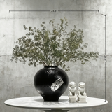 Wabi-Sabi Floral Arrangement: Handmade Faux Greenery with Ceramic Vase