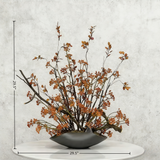 Wabi-Sabi Faux Floral Arrangement: Handmade Ceramic Vase Ornament