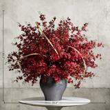 Handmade Faux Flower Arrangement: Modern Silk Floral Centerpiece with Ceramic Vase