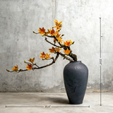 Handmade Wabi-Sabi Preserved Tree Branch Arrangement with Ceramic Vase