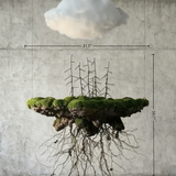 Handmade Bonsai Sky Tree Art With Floating Design: Moss & Preserved Flowers