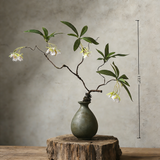 Artificial Floral Art With Natural Wood Branch Arrangement In Ceramic Vase. Zen Decor for Home & Office, Indoor Plant Gift