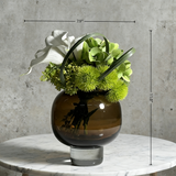 Creative Modern Luxury Artificial Flower Ornaments With Glass Vase: Handmade Floral Ornaments For Home