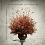 Handmade Faux Flower Arrangement: Modern Silk Floral Centerpiece with Ceramic Vase
