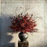 Wabi-Sabi Floral Arrangement: Handmade Faux Greenery with Ceramic Vase
