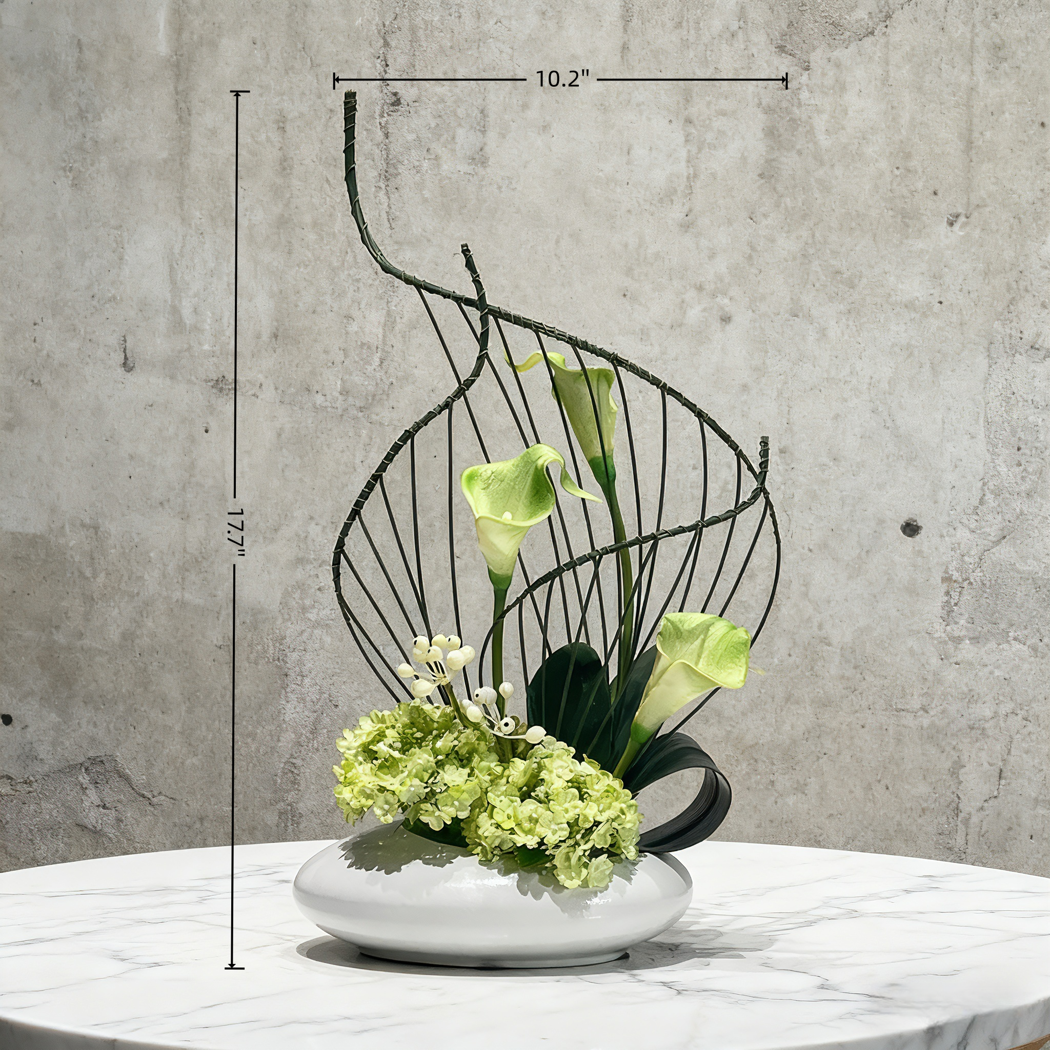 Creative Modern Luxury Artificial Flower Ornaments With Ceramic Vase: Handmade Floral Ornaments For Home