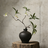 Artificial Floral Art With Natural Wood Branch Arrangement In Ceramic Vase. Zen Decor for Home & Office, Indoor Plant Gift