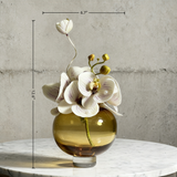 Creative Modern Luxury Artificial Flower Ornaments With Glass Vase: Handmade Floral Ornaments For Home