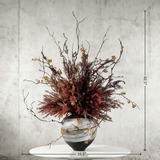 Wabi-Sabi Floral Arrangement: Handmade Faux Greenery with Ceramic Vase