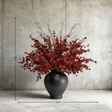 Wabi-Sabi Floral Arrangement: Handmade Faux Greenery with Ceramic Vase