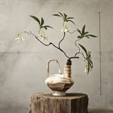 Artificial Floral Art With Natural Wood Branch Arrangement In Ceramic Vase. Zen Decor for Home & Office, Indoor Plant Gift