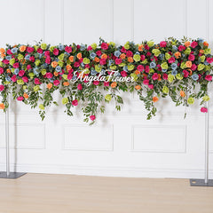 Wedding Backdrop Rose Green Leaves Rolling Up Curtain Flower Wall A8143 A8128