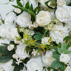 A8111 White Rose With Green Wedding Round Arch Decor Floral Arrangement