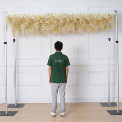 A8188 Pink White Baby's Breath Wedding Backdrop Decor Curtain Cloth Flower Wall