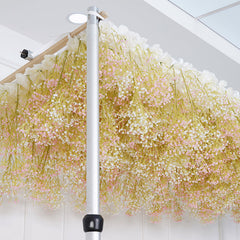 A8188 Pink White Baby's Breath Wedding Backdrop Decor Curtain Cloth Flower Wall