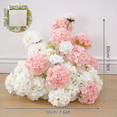 A8796 White Pink Wedding Background KT Board Rose Baby Breath Delphinium