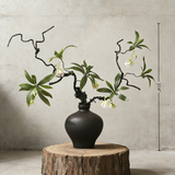 Artificial Floral Art With Natural Wood Branch Arrangement In Ceramic Vase. Zen Decor for Home & Office, Indoor Plant Gift