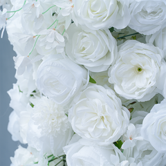 A8625 White Rose Flower Row Decor Wedding Backdrop Frame Arch