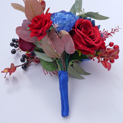 A8637 Red Blue Series Greenery Bridal Bouquet Wedding Floral