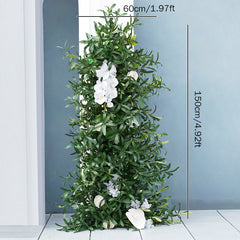 A7722 White Orchid Green Leaf Wedding Background Arch KT Board Decorative Flower Row