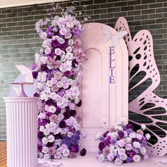 Purple Wedding Backdrop Arch Floral Arrangement A6699 A7561 A8150