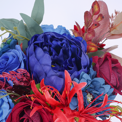 A8637 Red Blue Series Greenery Bridal Bouquet Wedding Floral