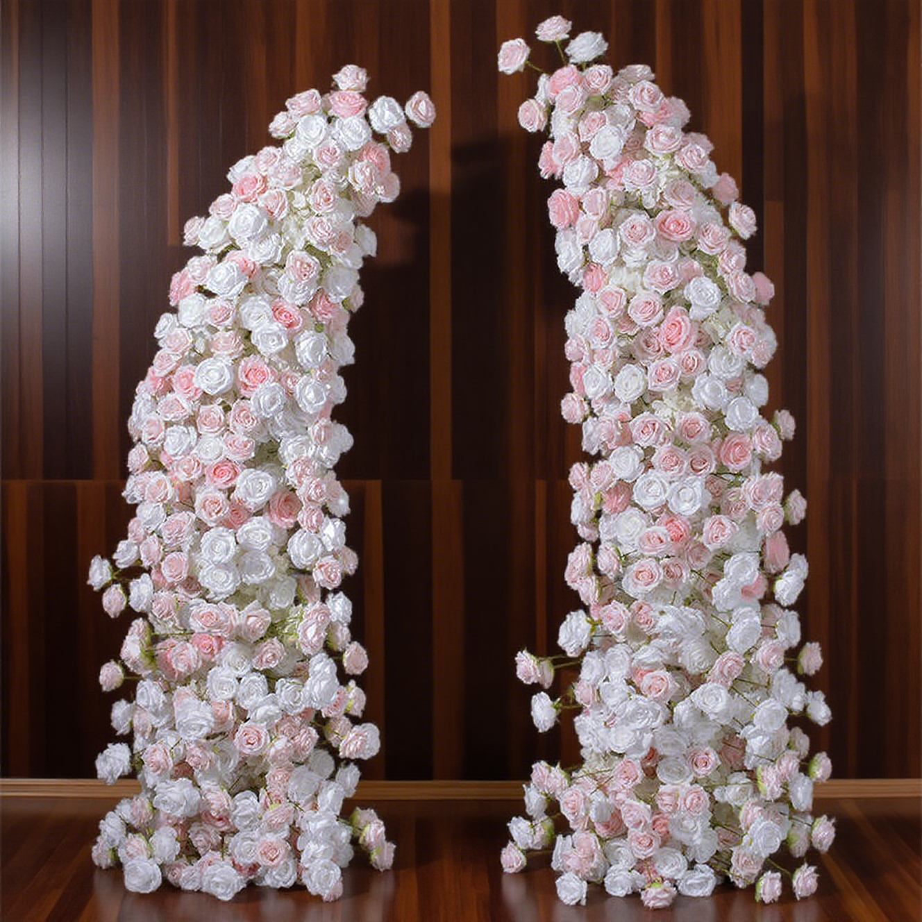 Handmade White And Pink Silk Rose Flower Arch: Wedding & Event Decor (8ft x 7ft)