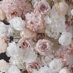 A8796 White Pink Wedding Background KT Board Rose Baby Breath Delphinium