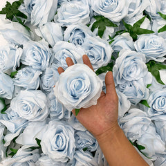 A6002 100Pcs 9CM White Rose Flower Heads Wedding Floral Arrangement