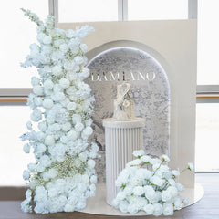 White Rose Wedding Arch Decor Stage Road Lead Floor Flower A023 A4891 A7647