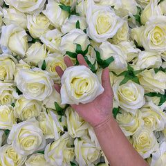 A6002 100Pcs 9CM White Rose Flower Heads Wedding Floral Arrangement