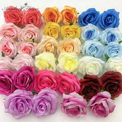 A6002 100Pcs 9CM White Rose Flower Heads Wedding Floral Arrangement