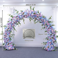 A8111 White Rose With Green Wedding Round Arch Decor Floral Arrangement