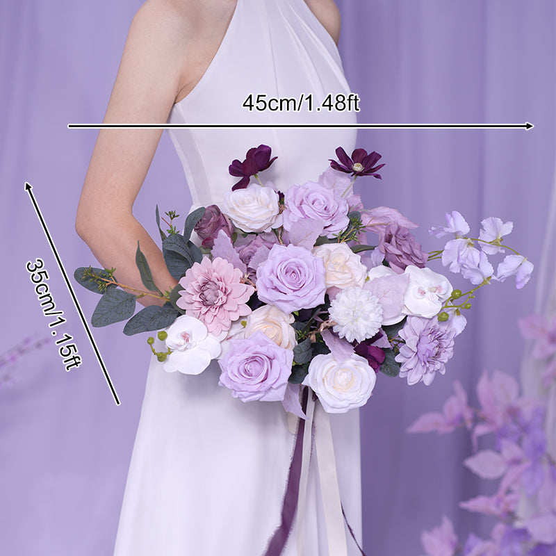 A865307 Purple Series Bridal Flower Bouquet Wedding Floral Arrangement